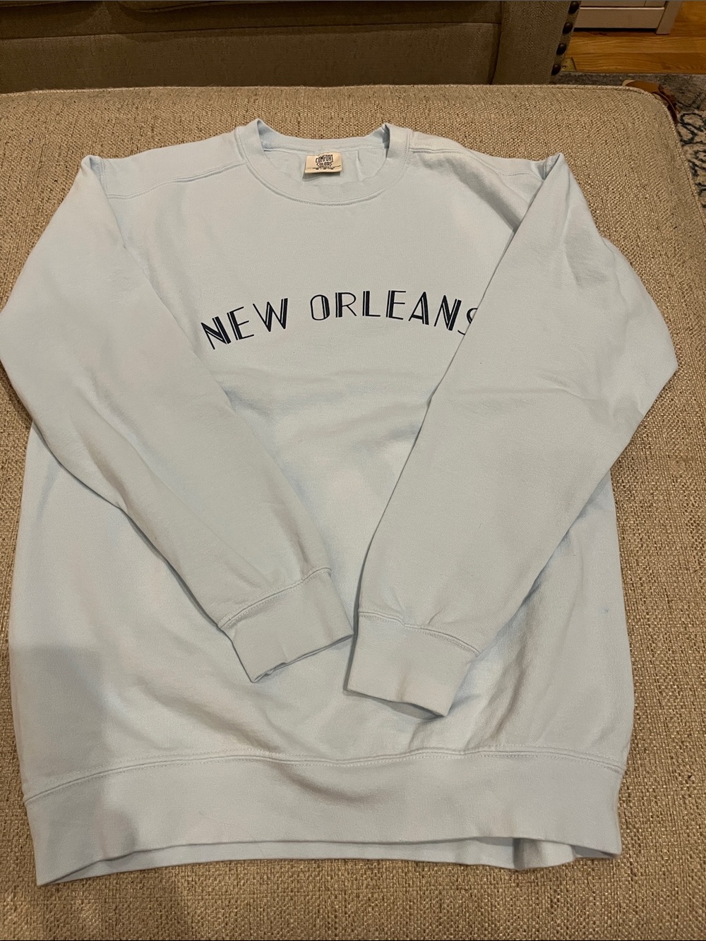 Comfort Colors Light Blue 'New Orleans' Crewneck Sweatshirt M
